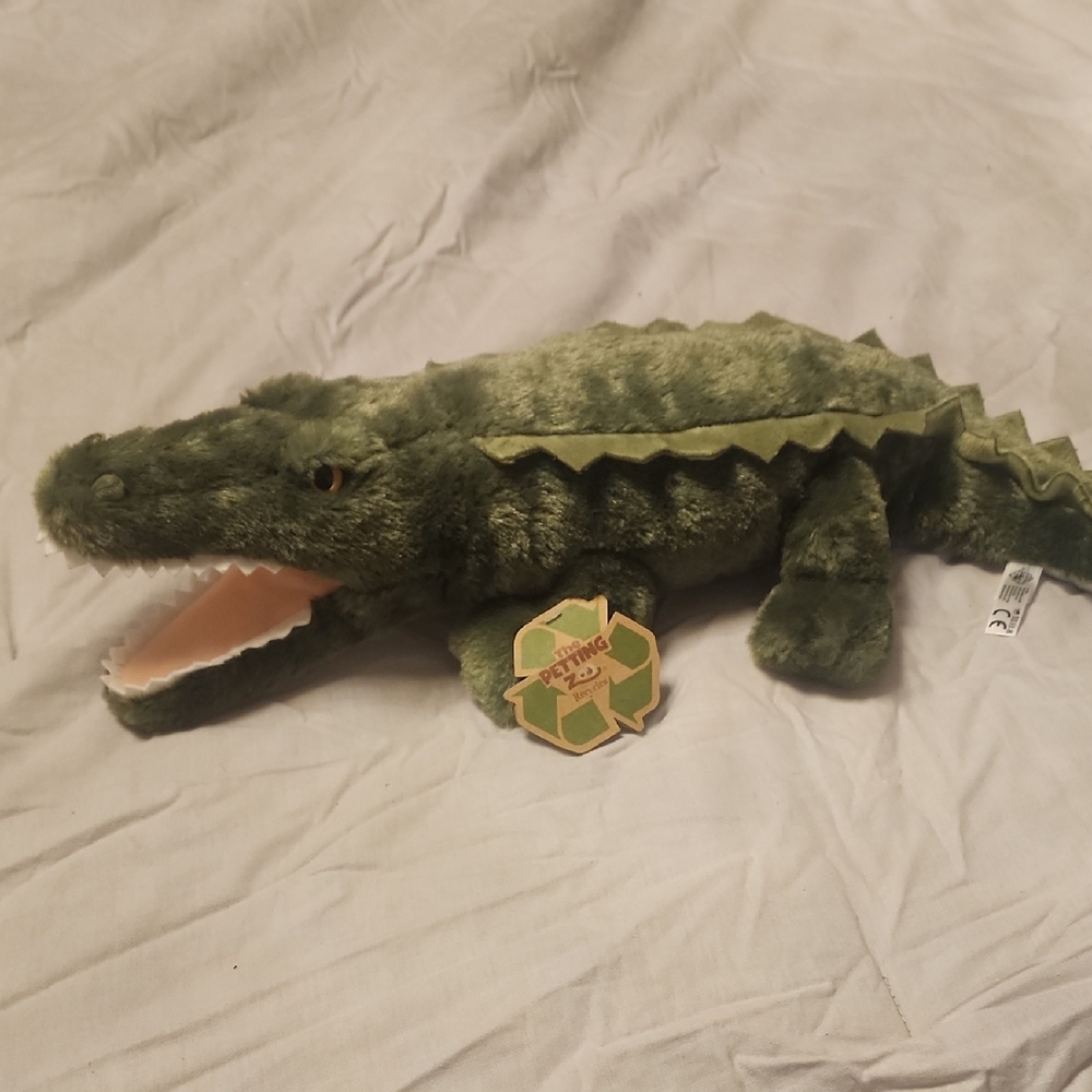 Eco-Friendly Green Alligator Plush Toy.